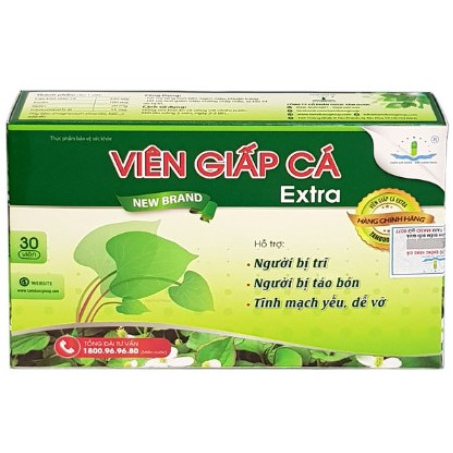 Viên Giấp Cá Extra  - Tốt Cho Người Bị Trĩ, Táo Bón, Suy Giãn Tĩnh Mạch.