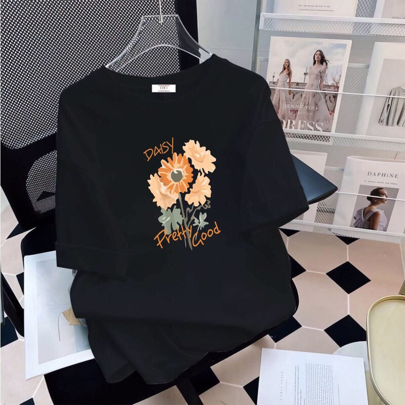 Áo thun nữ , áo nữ phông in hình bông hoa chất liệu cotton co giãn bốn chiều mềm mại thoải mái khi mặc hàng ngày