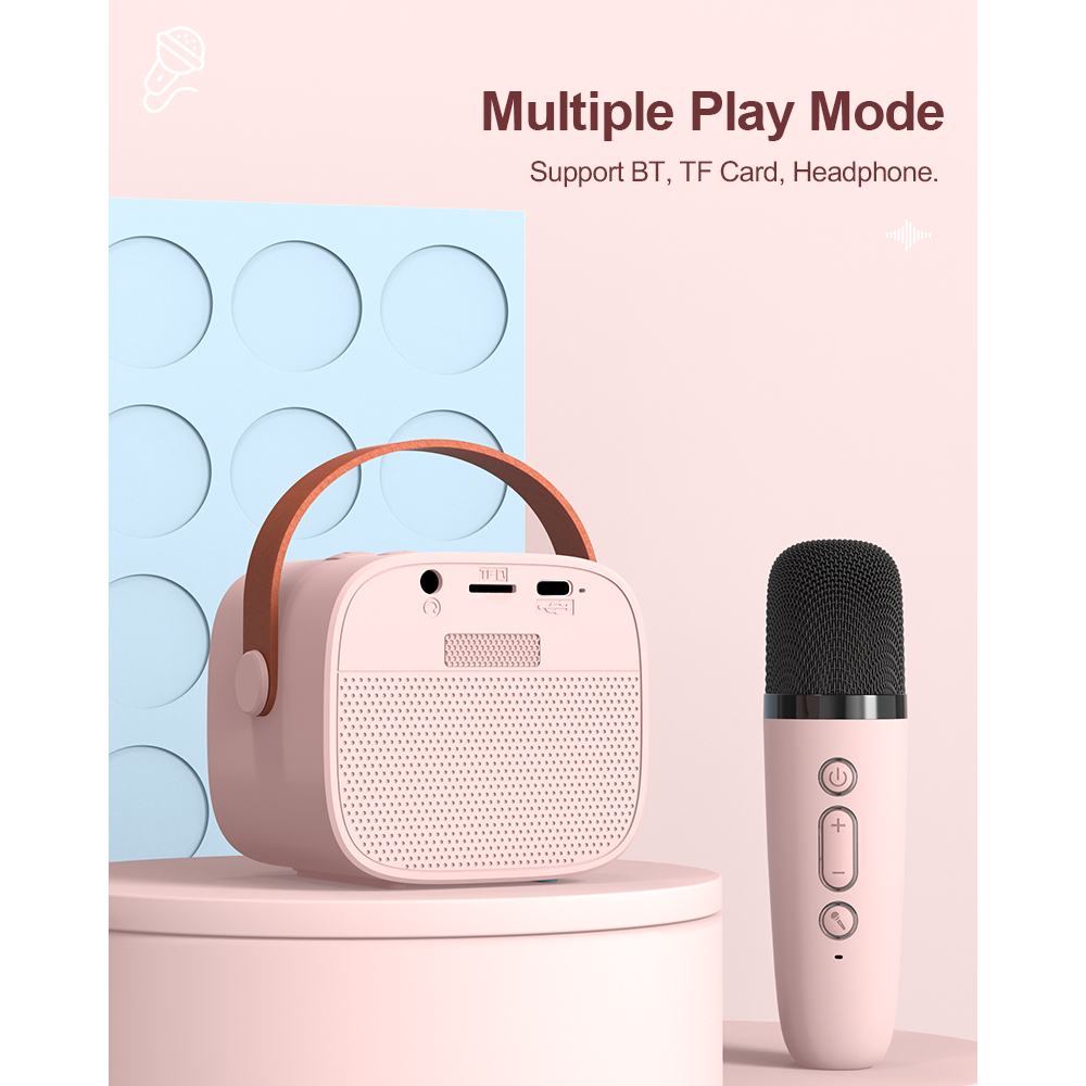 Bộ Loa bluetooth mini karaoke kèm mic KOLEAD P2 Không dây Bass cực mạnh, hỗ trợ kết nối thẻ nhớ, jack 3.5mm