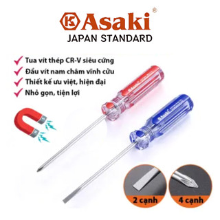 Tô vít 2 cạnh và 4 cạnh cán nhựa trong 6 x 150mm và 6 x 200mm asaki ak-7142,ak-7143,ak-7144,ak-7145