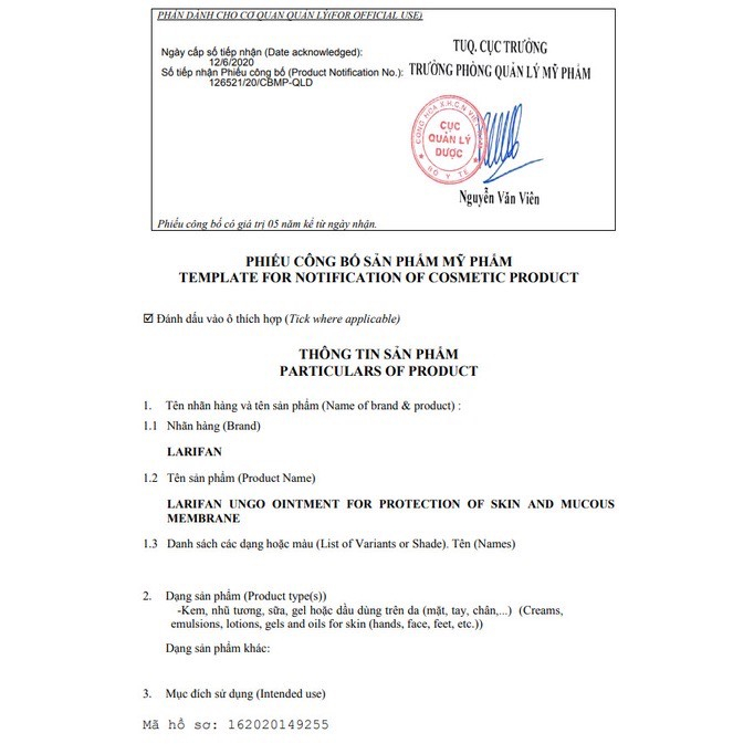 Đẩy lùi HERPES - MỤN RỘP - SUI MAO GA bằng kem bôi Larifan Ungo đến từ Châu Âu