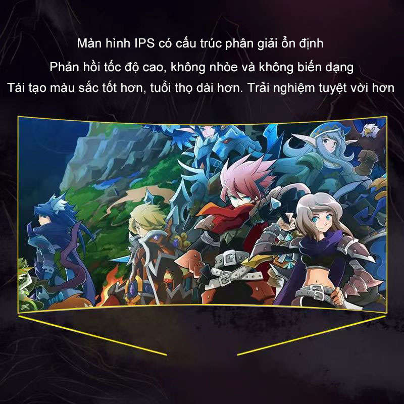Màn hình gaming cong HD 1080P, 75HZ màn hình IPS gaming ánh sáng xanh thấp không nhấp nháy đáp ứng mọi nhu cầu giải trí