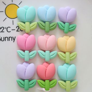 Kẹp tóc mái hoa tulip màu sắc pastel nhẹ nhàng dễ thương
