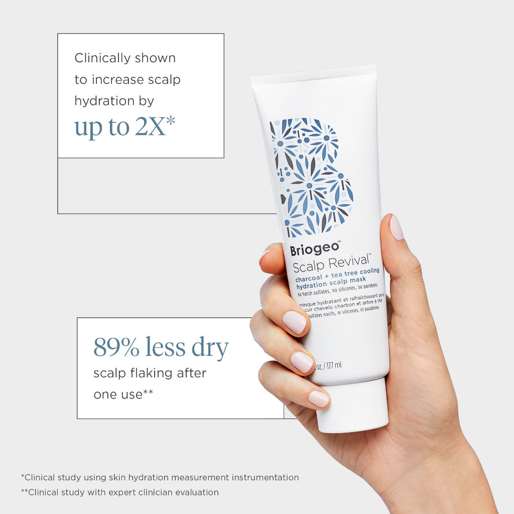 Briogeo - Mặt Nạ Cấp Ẩm Cho Da Đầu Briogeo Scalp Revival Charcoal + Tea Tree Cooling Hydration Scalp Mask 177ML