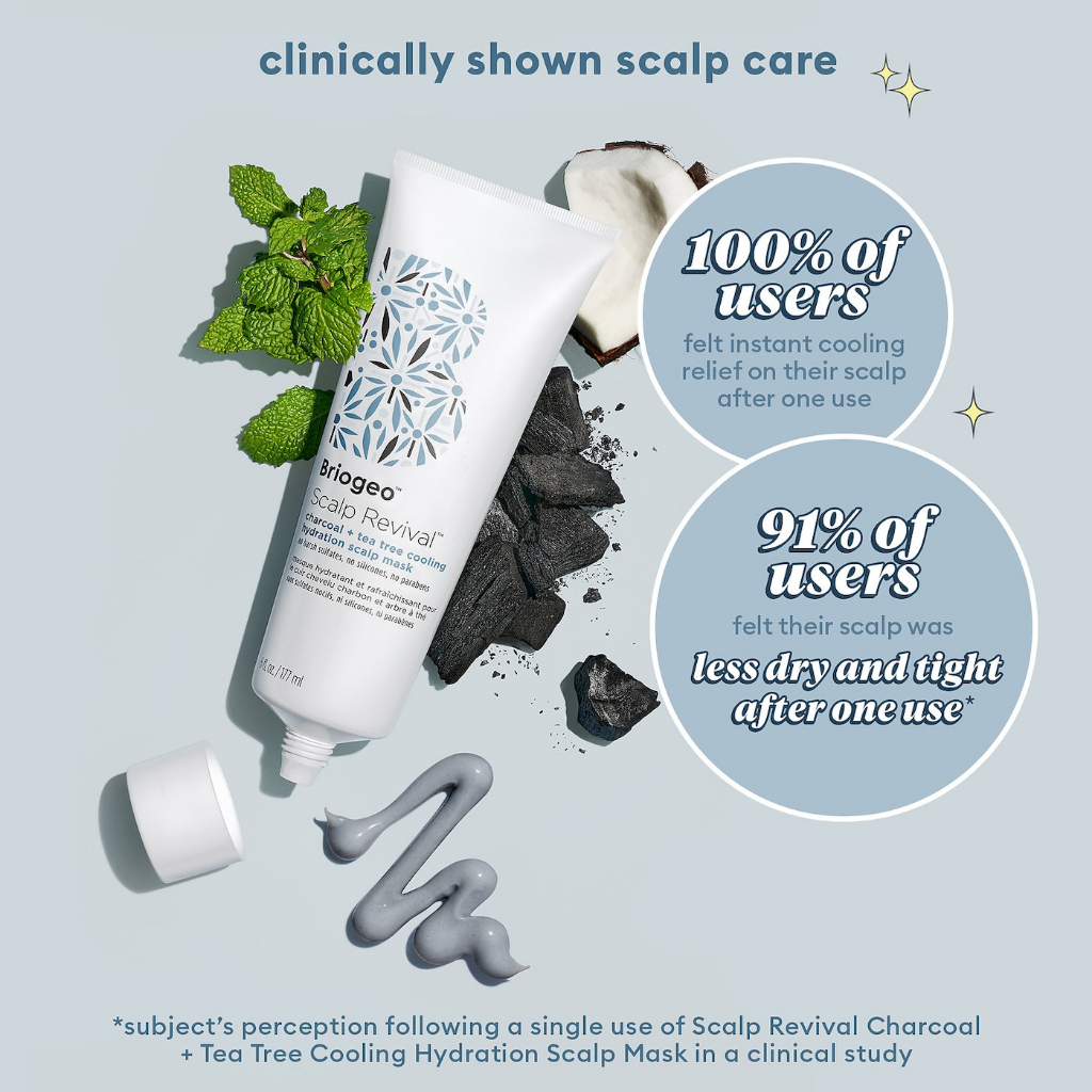 Briogeo - Mặt Nạ Cấp Ẩm Cho Da Đầu Briogeo Scalp Revival Charcoal + Tea Tree Cooling Hydration Scalp Mask 177ML