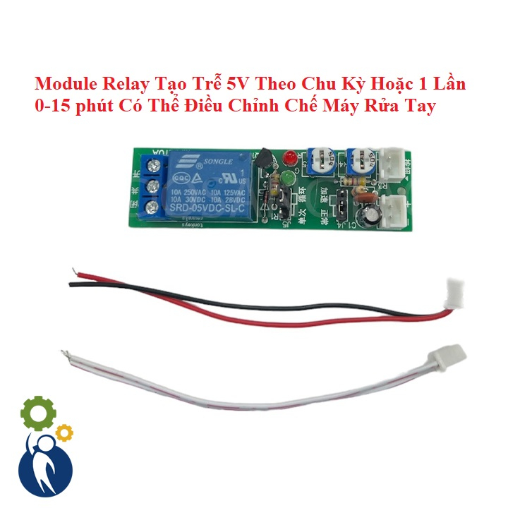 Module Relay Tạo Trễ điện áp vào 5V tải max 10A Theo Chu Kỳ Hoặc 1 Lần 0-15 phút Có Thể Điều Chỉnh Chế Máy Rửa Tay