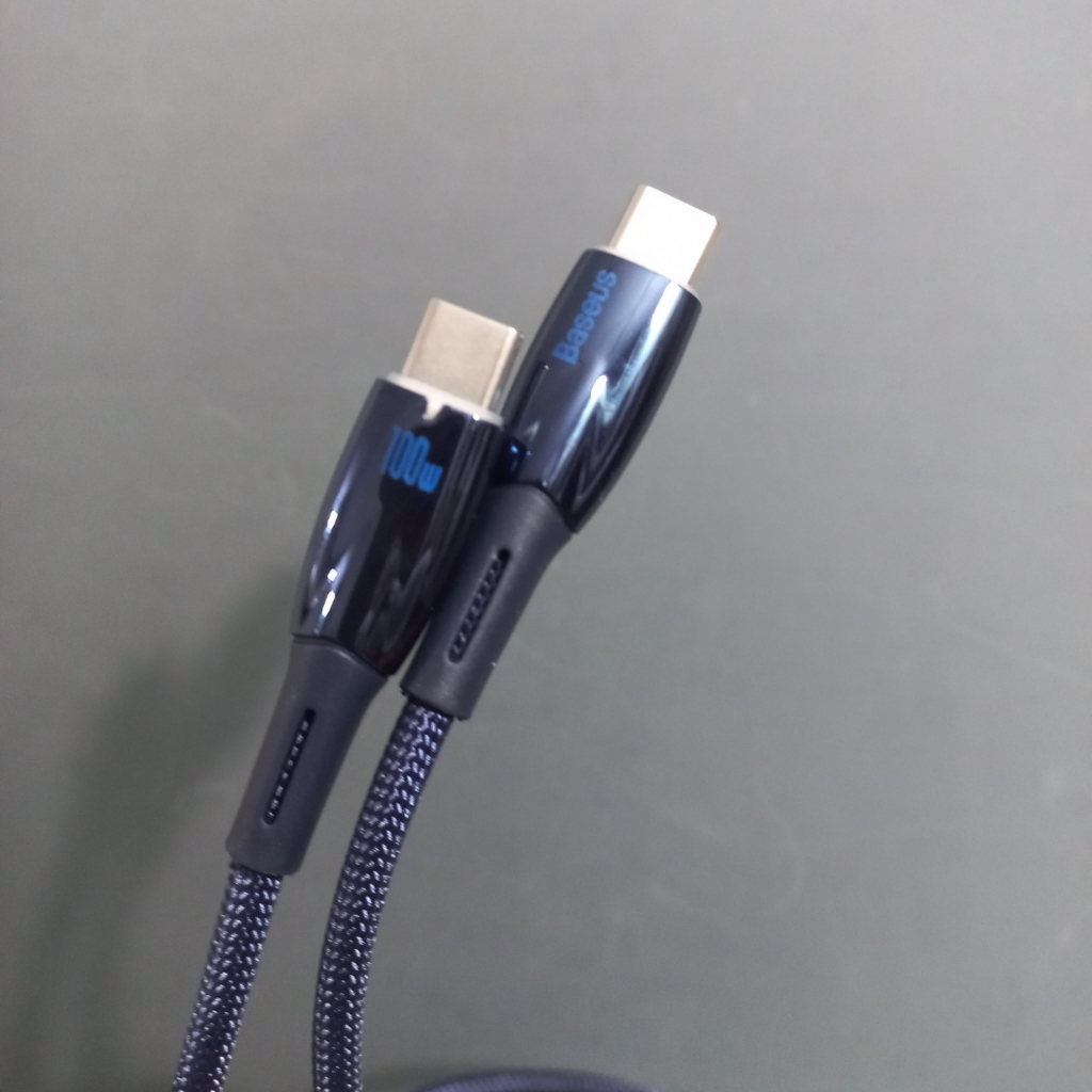 Dây sạc nhanh 2 đầu type C100W E-Marker chip siêu bền cho Macbook, ipad, laptop Baseus Glimmer CB000025