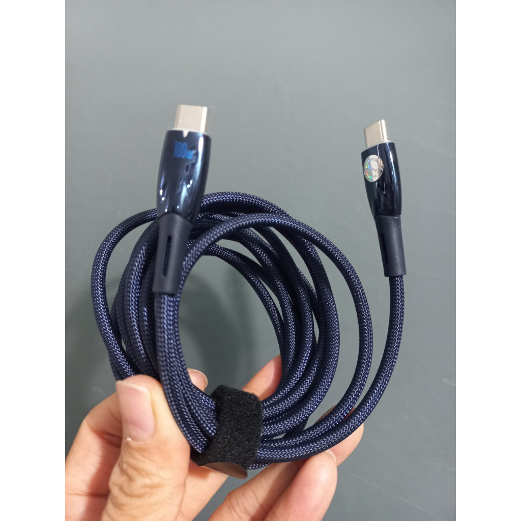 Dây sạc nhanh 2 đầu type C100W E-Marker chip siêu bền cho Macbook, ipad, laptop Baseus Glimmer CB000025