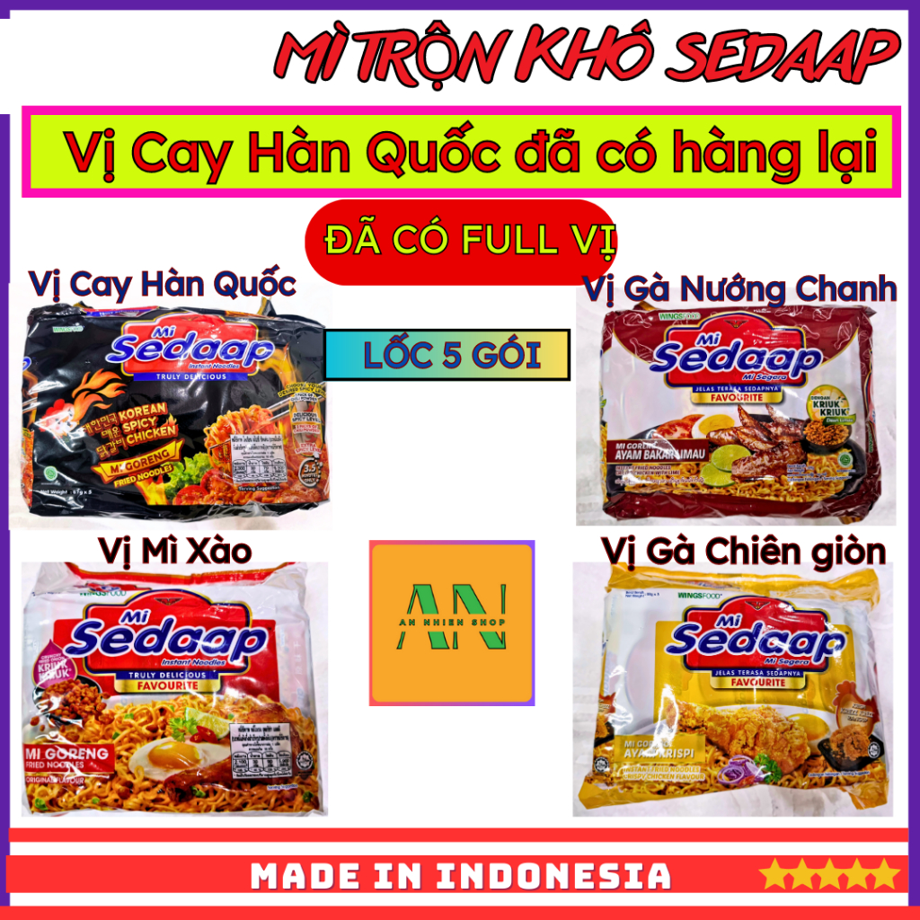 Mì Trộn Sedaap INDONESIA - Lốc x 5 gói