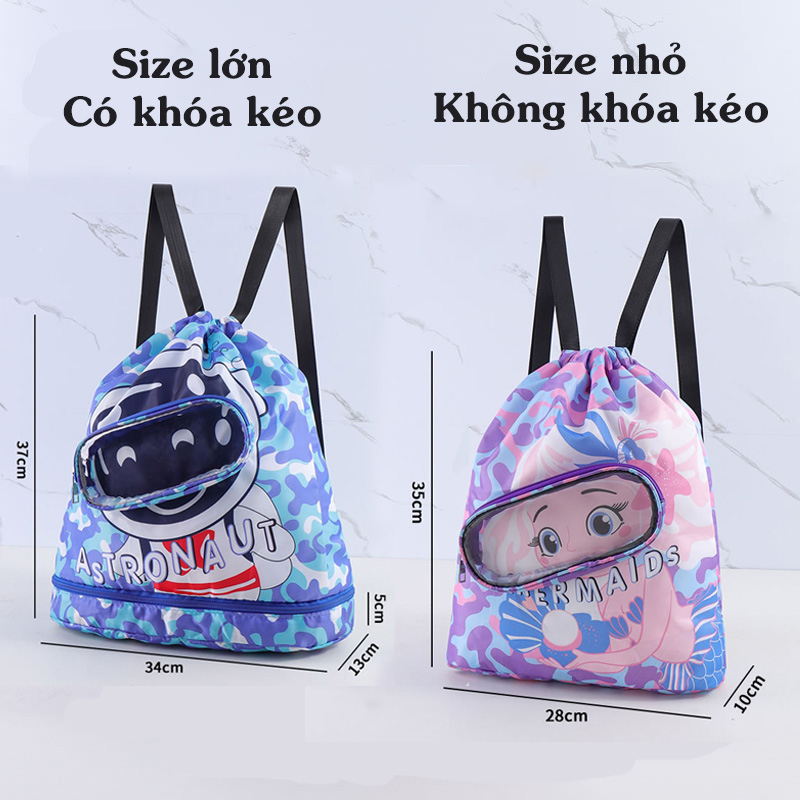 Túi Đựng Đồ Bơi Cho Bé, Túi Đi Biển Đi Bơi Nhiều Ngăn Chống Thấm, Có Ngăn Khô, Balo Du Lịch Dã Ngoại Chống Thấm