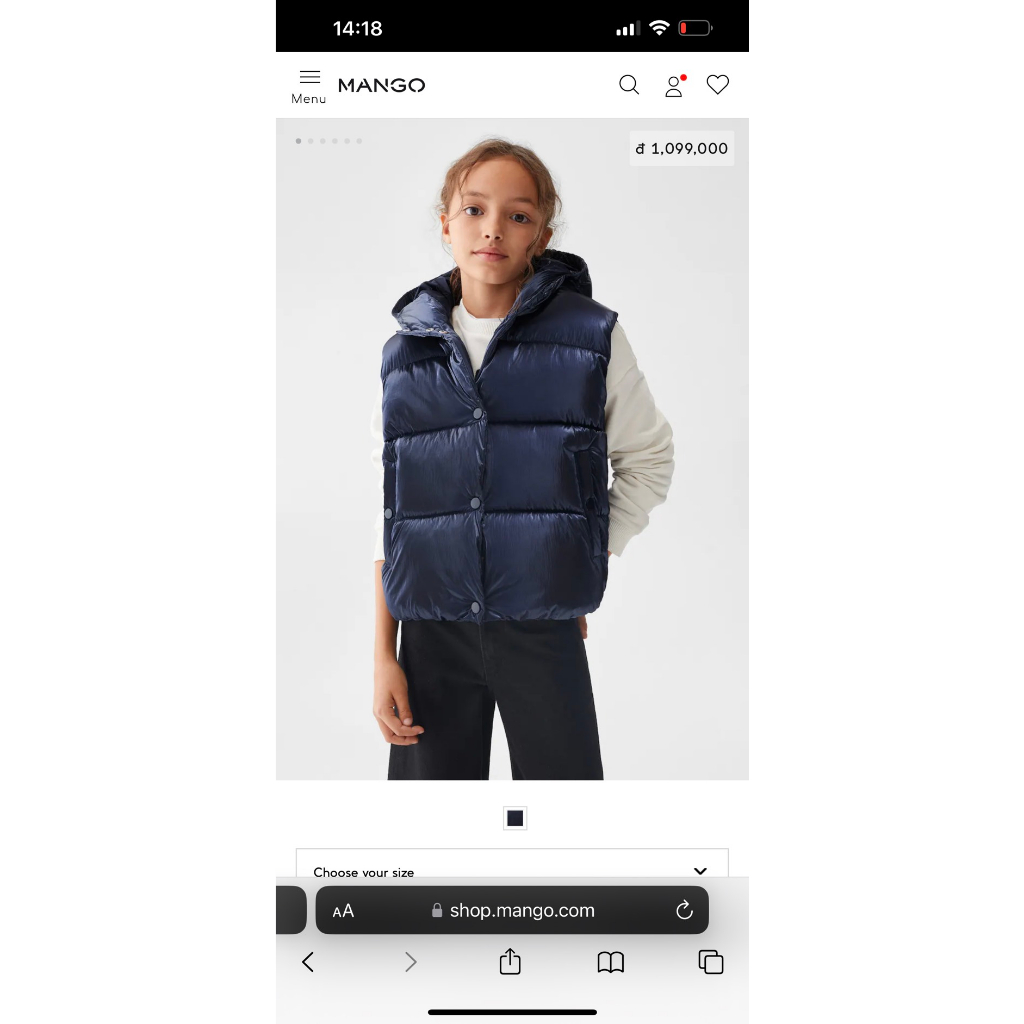 Gile phao bé gái metallic xanh than bóng