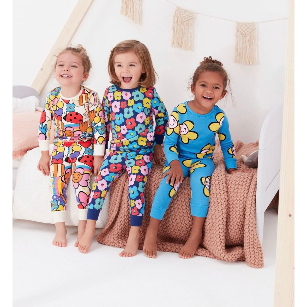 Bộ thu đông bé gái cotton Họa tiết Hoa