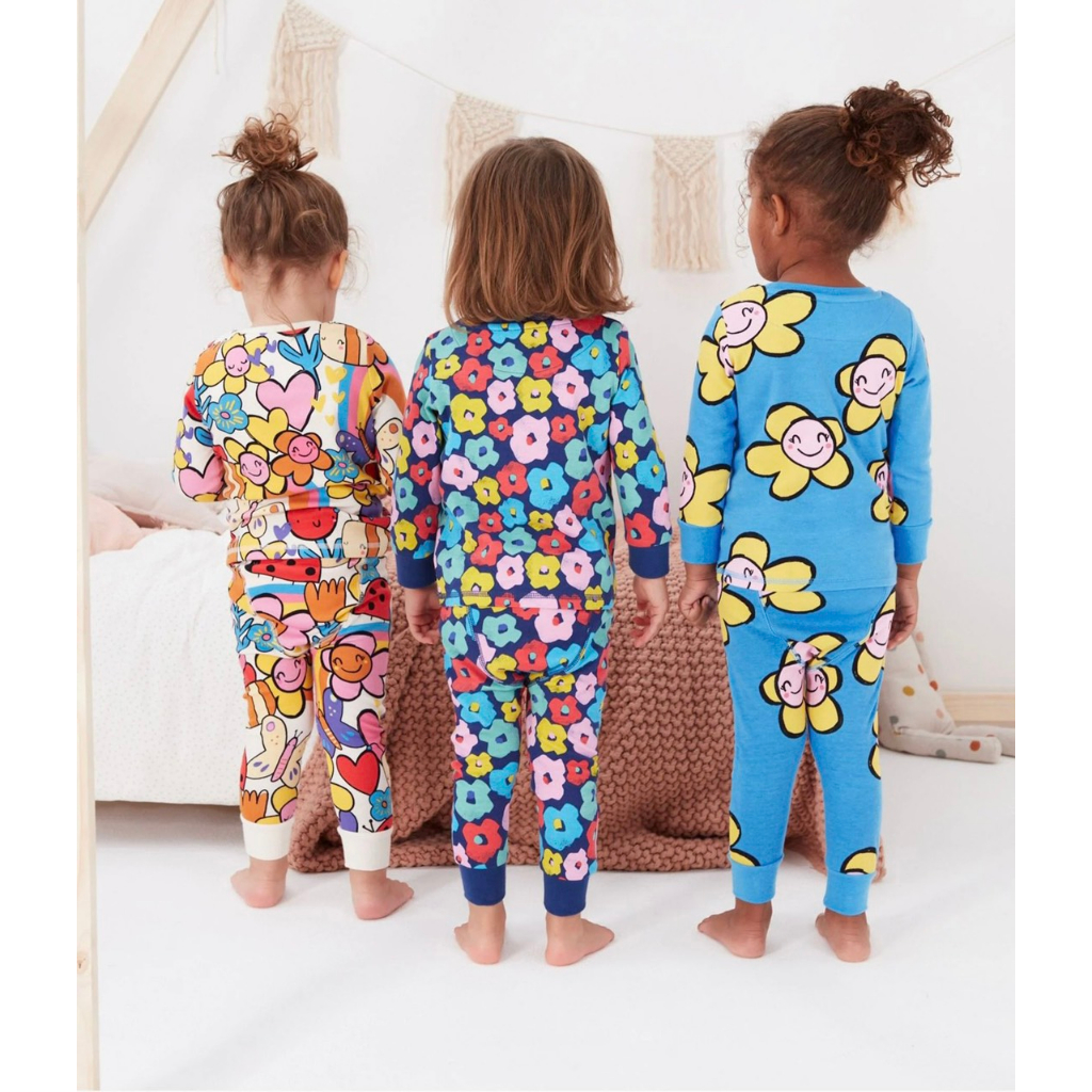 Bộ thu đông bé gái cotton Họa tiết Hoa