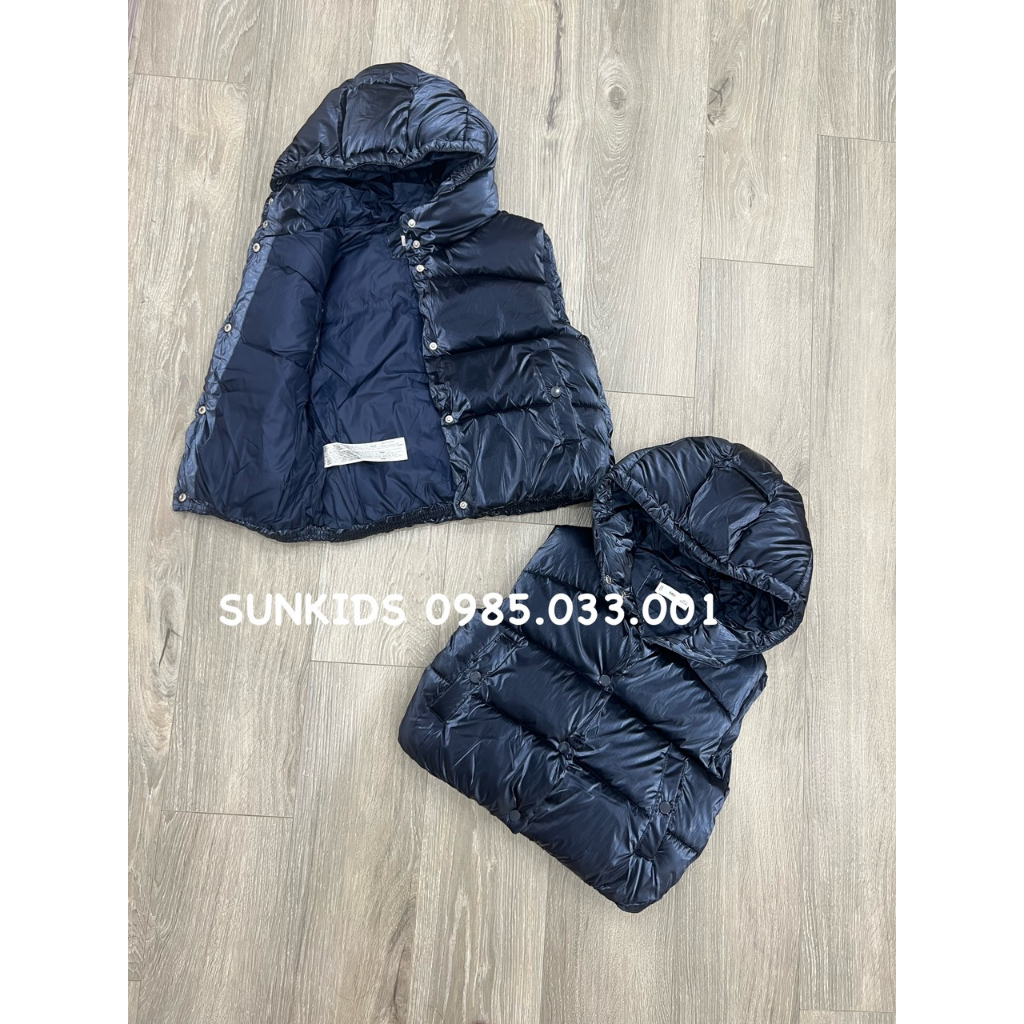 Gile phao bé gái metallic xanh than bóng