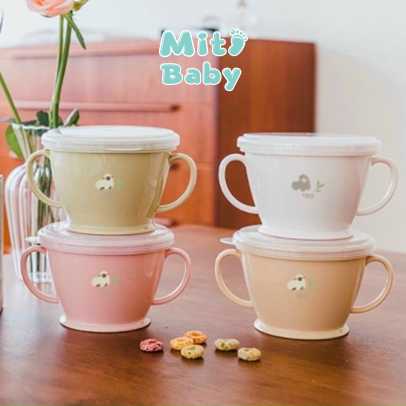 Cốc đựng nước, đồ ăn cho bé NON - SPILL SNACK CUP chính hãng TGM có nắp đậy chống lật đổ