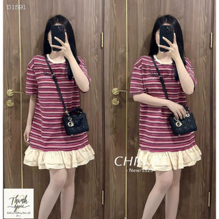 Đầm thun sọc đuôi cá