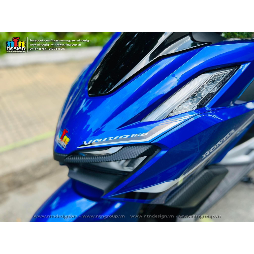 Tem rời vario 160 xanh đen mẫu chế đơn giản , tem 3 lớp bền màu