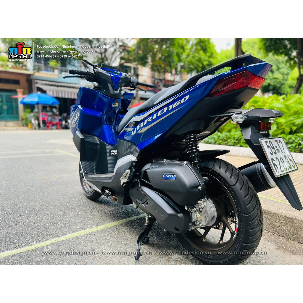 Tem rời vario 160 xanh đen mẫu chế đơn giản , tem 3 lớp bền màu