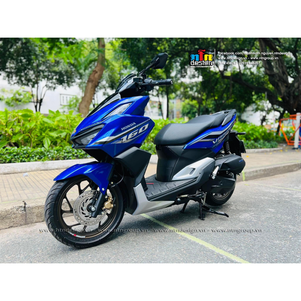 Tem rời vario 160 xanh đen mẫu chế đơn giản , tem 3 lớp bền màu