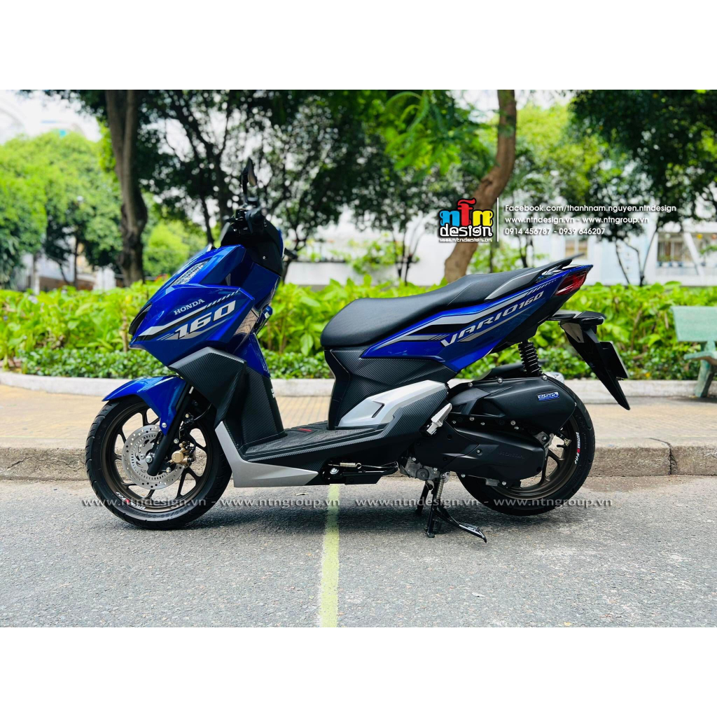 Tem rời vario 160 xanh đen mẫu chế đơn giản , tem 3 lớp bền màu