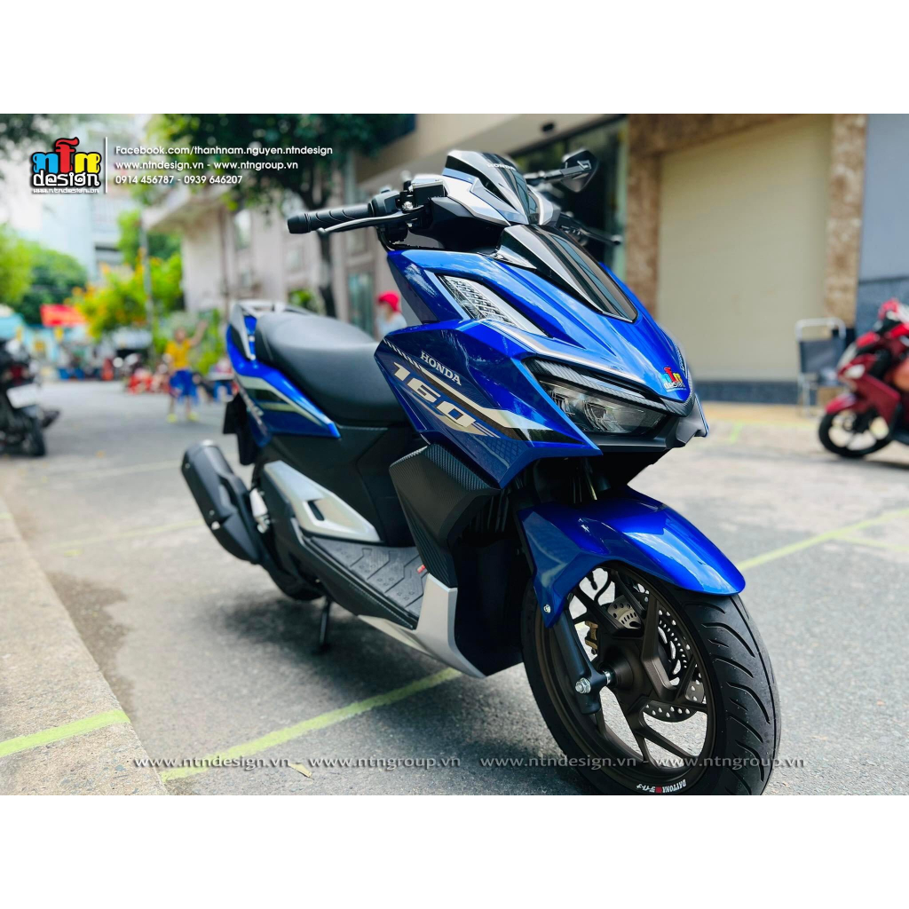 Tem rời vario 160 xanh đen mẫu chế đơn giản , tem 3 lớp bền màu