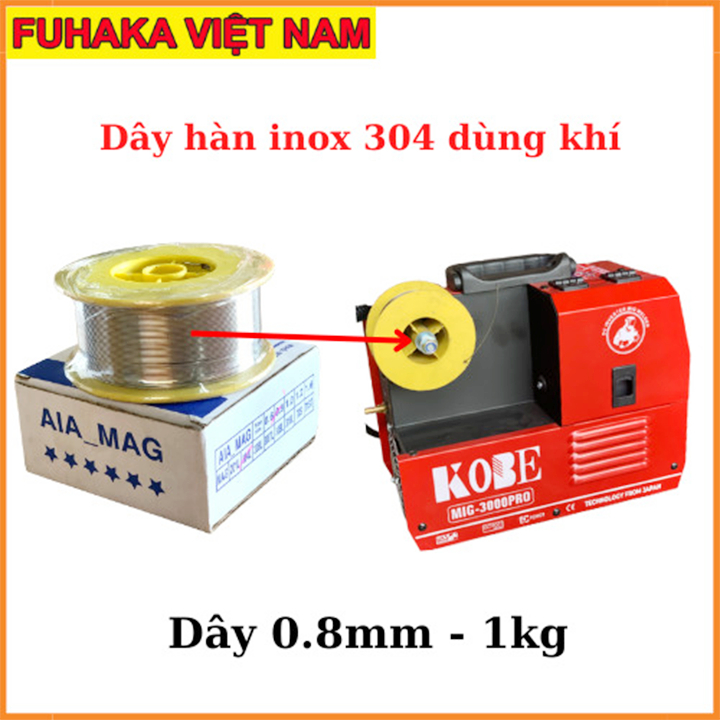 DÂY HÀN INOX 304 0.8MM DÙNG KHÍ 1KG dành cho máy hàn mig mini