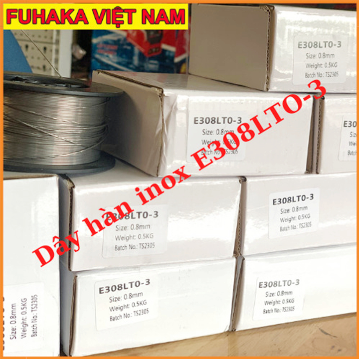 DÂY HÀN INOX KHÔNG DÙNG KHÍ 0.8MM 0.5KG đường hàn sáng trắng