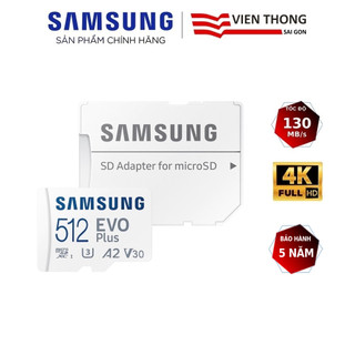 Thẻ nhớ microsdxc samsung evo plus mb-mc512ka 512gb upto 130mb/s c10 u3 kèm adapter