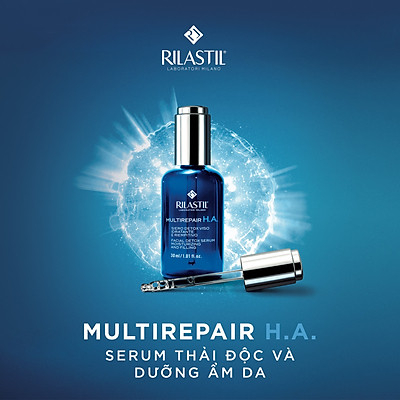 Tinh chất thải độc, trẻ hóa làn da, dưỡng ẩm Rilastil Multirepair HA Facial Detox Serum Moisturizing - Hàng chính hãng