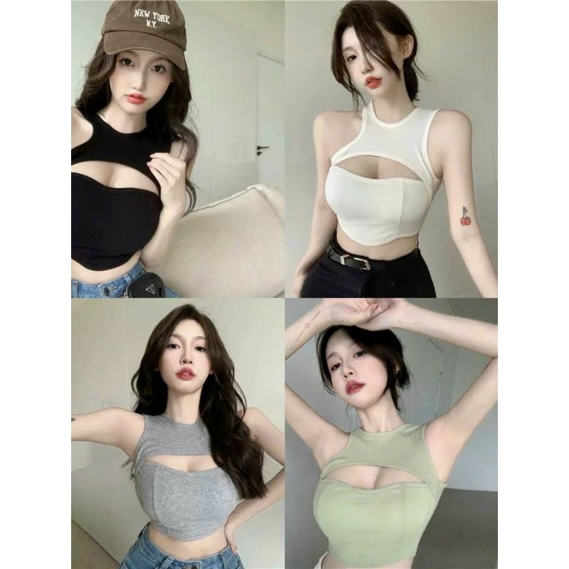 Áo 2 dây bún croptop in chữ 1998 alohashop91