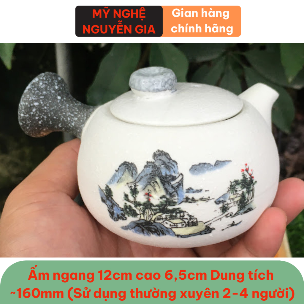 Bộ ấm pha trà tuyết hoa 6 chén cao cấp