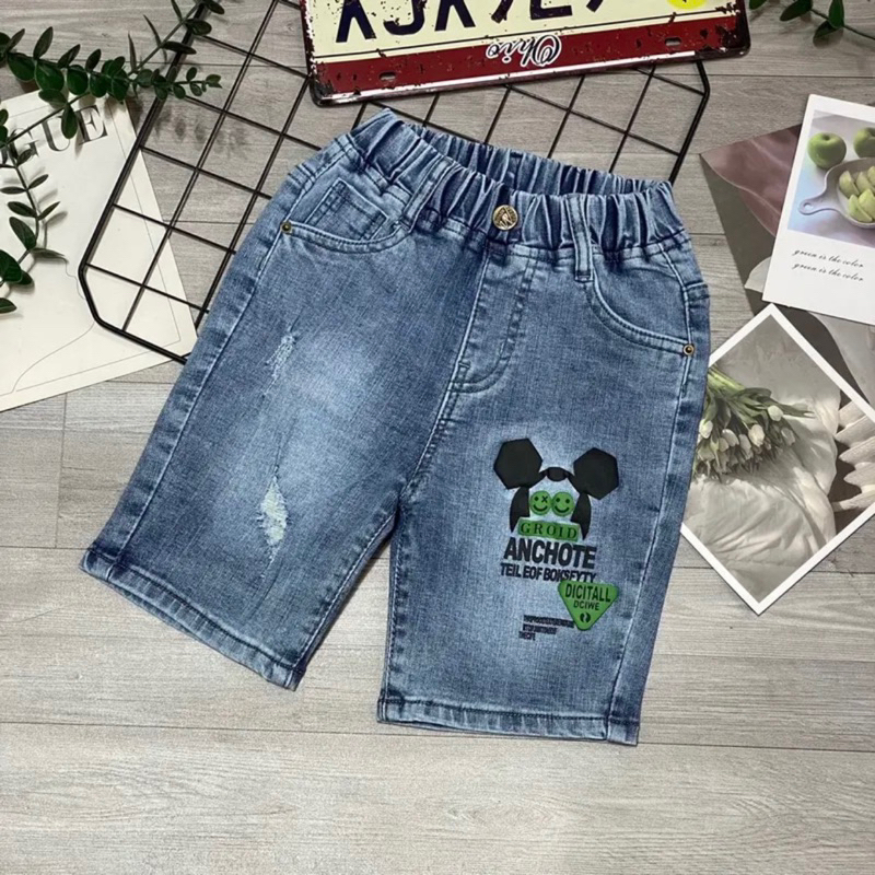 Quần Jean HB Jean Lửng Cho Bé Trai Mềm Mịn Phong Cách Từ 10-50Kg