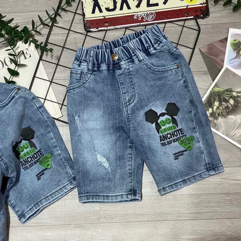 Quần Jean HB Jean Lửng Cho Bé Trai Mềm Mịn Phong Cách Từ 10-50Kg