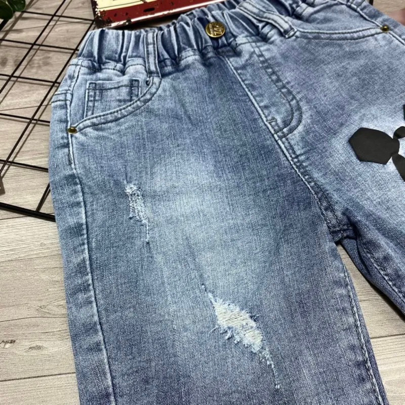 Quần Jean HB Jean Lửng Cho Bé Trai Mềm Mịn Phong Cách Từ 10-50Kg