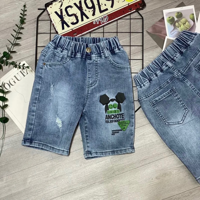 Quần Jean HB Jean Lửng Cho Bé Trai Mềm Mịn Phong Cách Từ 10-50Kg