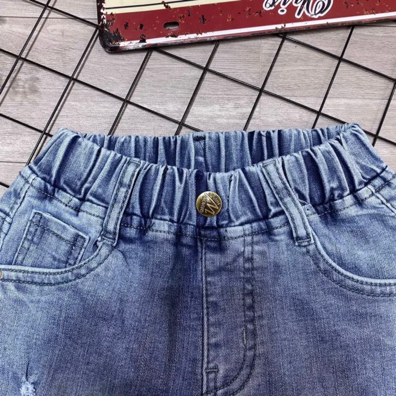 Quần Jean HB Jean Lửng Cho Bé Trai Mềm Mịn Phong Cách Từ 10-50Kg