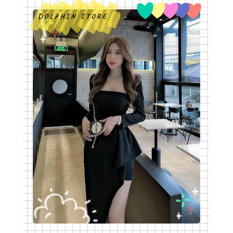 BIGSIZE Set đầm xẻ tà bigsize - set đầm đi tiệc bigsize