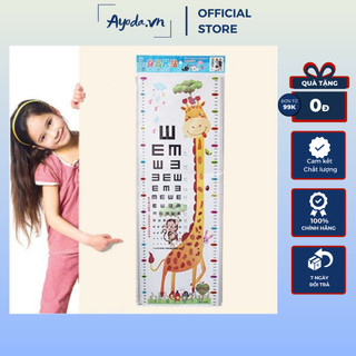 Decal dán tường, dán tủ đo chiều cao và thị lực cho bé hình hươu cao cổ