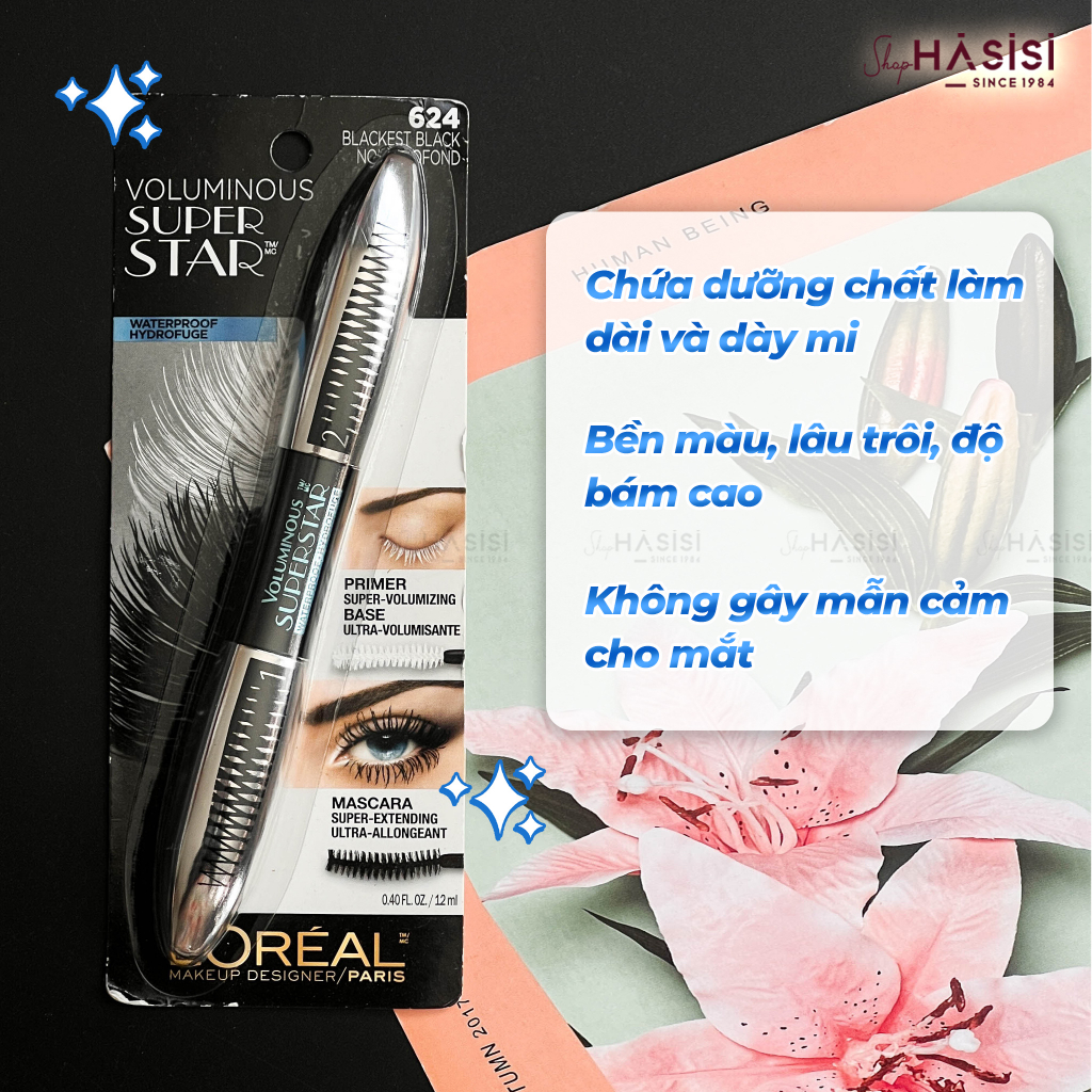 Mascara Dài Mi LOREAL - Voluminous Super Star Waterproof Mascara 12ml