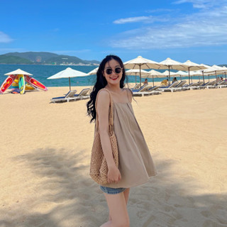 Áo hai dây bồng xếp li chất đẹp form rộng xinh ( Ảnh thật )