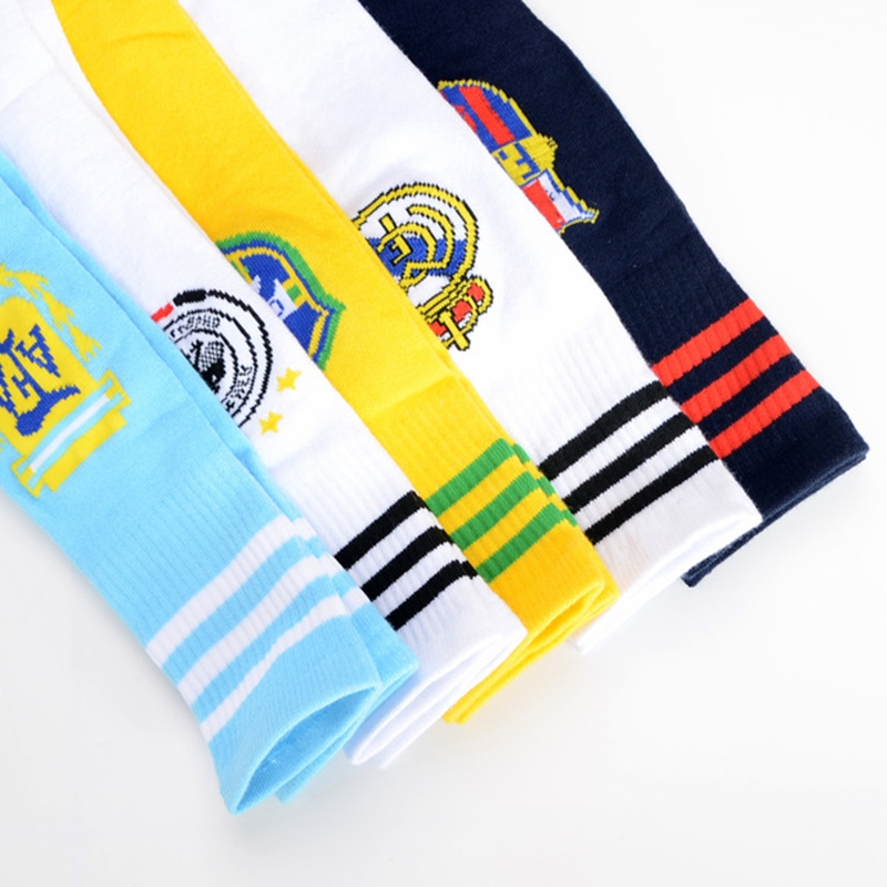 Vớ Bóng Đá Tất Đá Banh CLB Cổ Cao Co Giãn Chống Trơn Trượt Cho Trẻ Em & Người Lớn Chelsea MU Real Barca Argentina Brazin