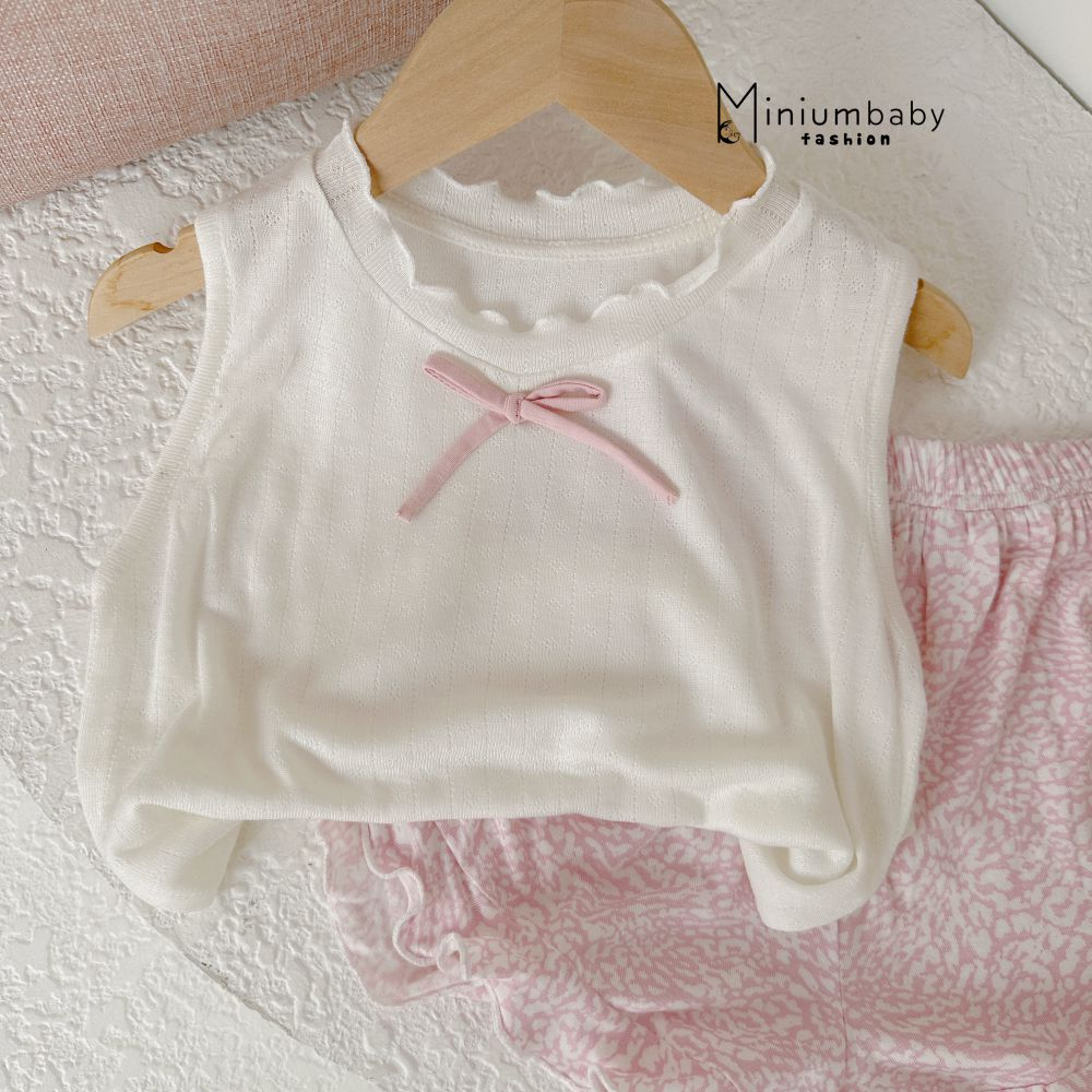 Bộ quần áo mặc nhà, đi chơi cho bé gái, chất liệu cotton mềm mịn thoáng mát, miniumbabyfashion SB1492