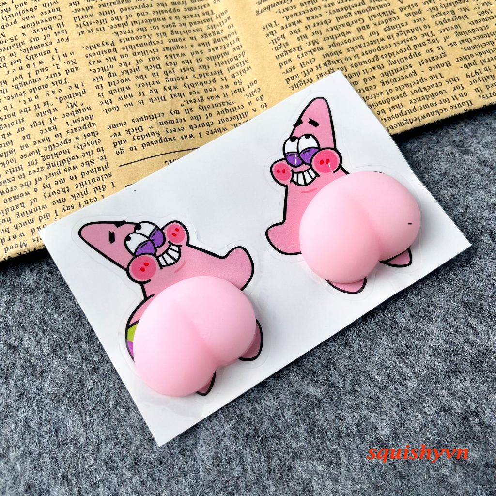 Chan Đầu Nhọn Miếng Dán Mông Sillicon Sticker Quả Đào Mông Shin Mông Voi Mông Chó Thú Bóp Giảm Stress, Siêu Hot, Dá