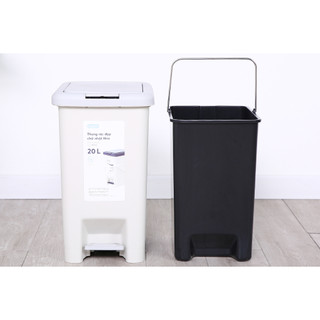 Thùng rác đạp chữ nhật hiro 20 l hàng chính hãng inochi tiêu chuẩn nhật bản