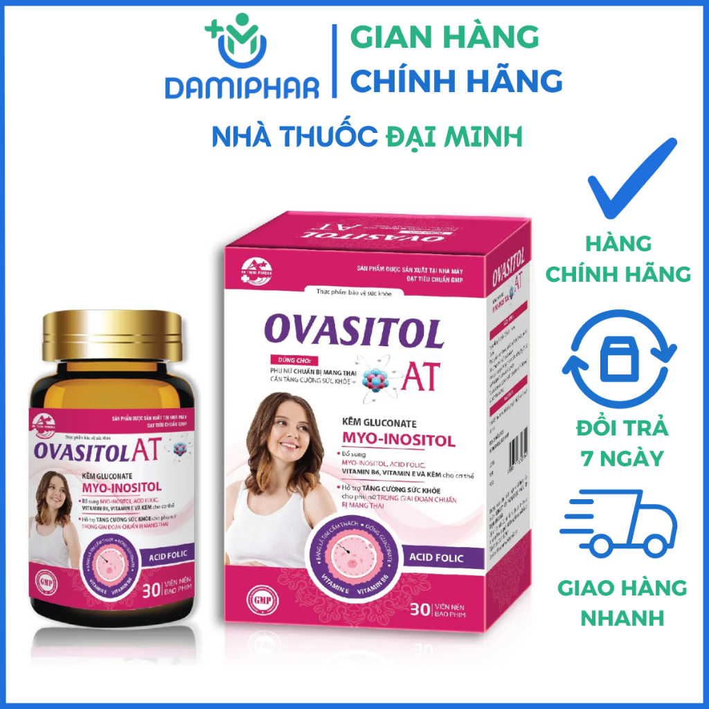 Ovasitol AT Hộp 30 Viên - Tăng Cường Sức Khỏe Cho Phụ Nữ Chuẩn Bị Mang Thai