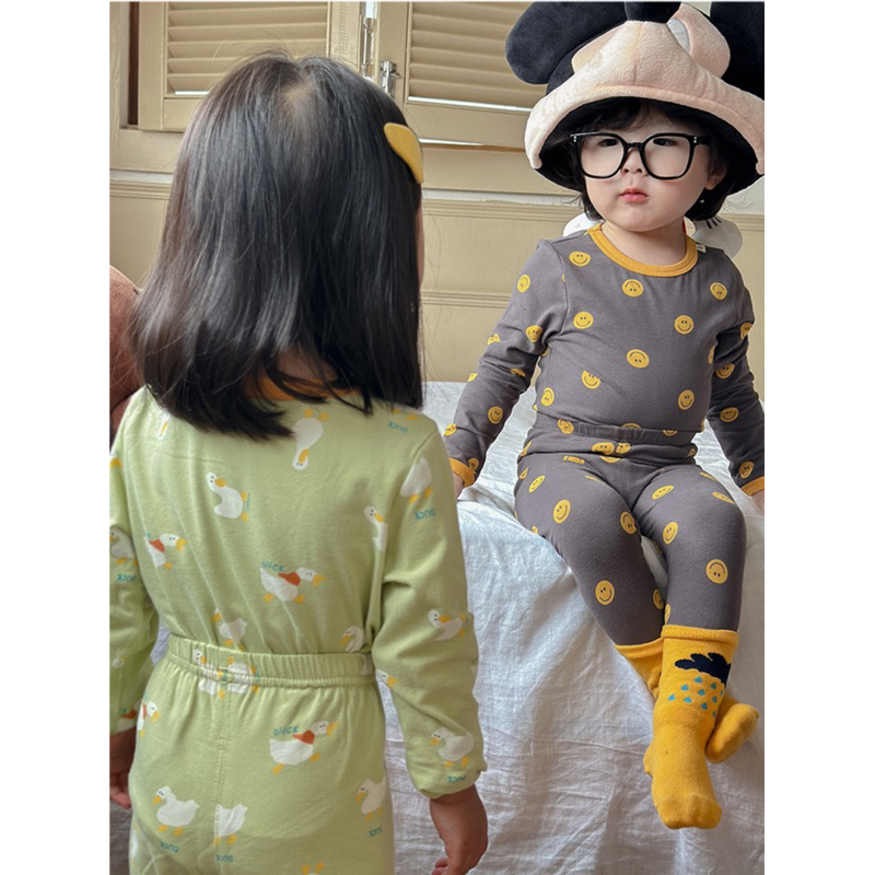 Bộ Quần Áo Thu Đông Cho Bé Trai Bé Gái Hoạ Tiết Động Vật Siêu Xinh Chất Cotton Co Dãn