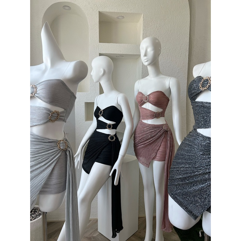 ĐẦM QUÂY BODY NHŨ KHOÁ TRÒN CUT OUT SEXY DỰ TIỆC