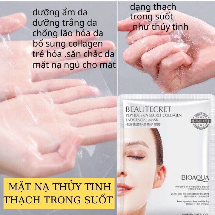 Mặt Nạ Thủy Tinh Collagen Thạch Trong Suốt Bioaqua Beautecret