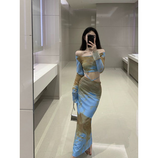 Set váy body loang dáng dài hàng quảng châu cao cấp