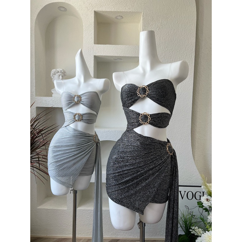 ĐẦM QUÂY BODY NHŨ KHOÁ TRÒN CUT OUT SEXY DỰ TIỆC